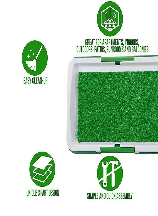 Zipron Puppy Potty Training Pad Washable Reusable Dog Potty Tray with Grass for Home Outdoor Garden, Dog Pee Toilet Training Pad Artificial Fake Grass Puppy Training Pads Dog Puppy Pad with Tray Large Dog - Image 3